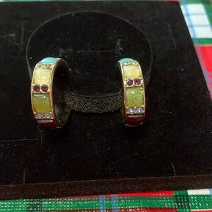 Liz Claiborne multi stone earrings. Marked LC inside. Excellent condition.